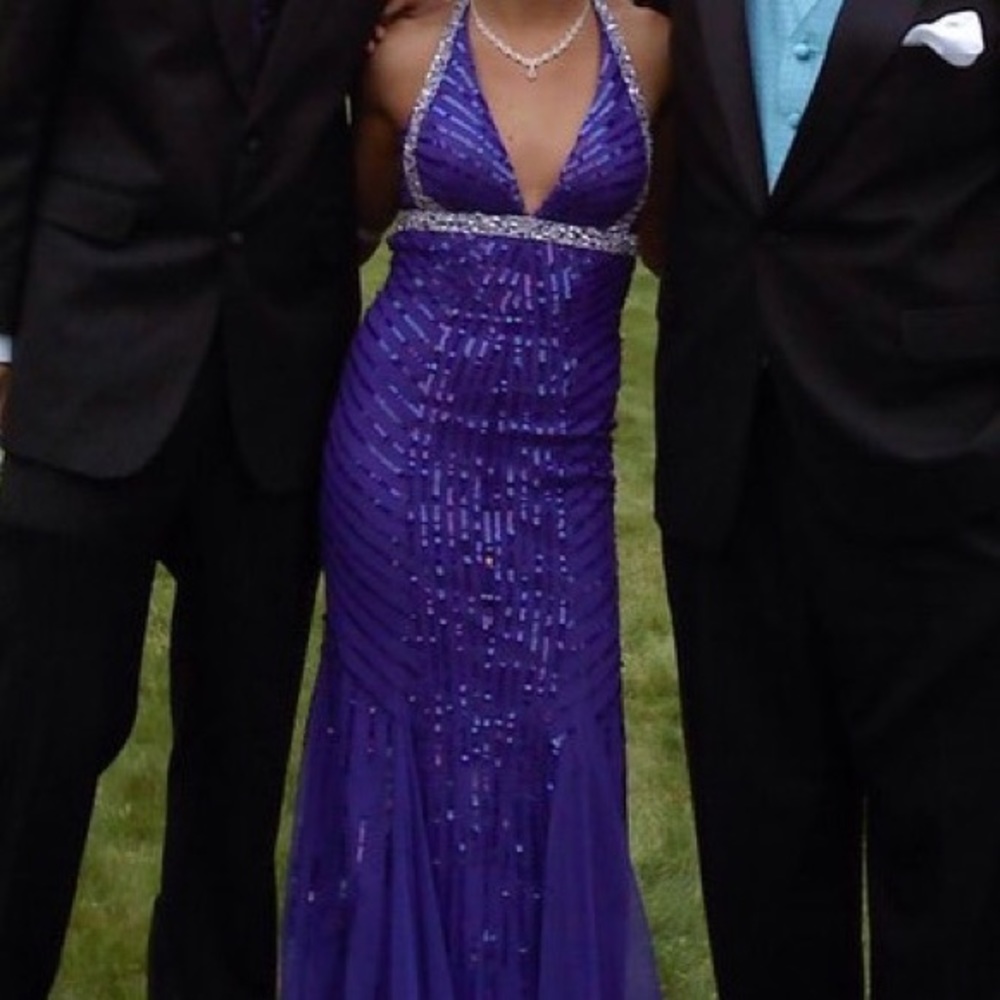 Purple Sequin Prom Dress (size 2)